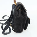 GUCCI Bamboo Backpack Suede Black Gold Auth ep14563-4