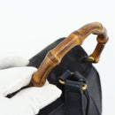 GUCCI Bamboo Backpack Suede Black Gold Auth ep14563-7