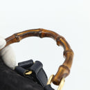 GUCCI Bamboo Backpack Suede Black Gold Auth ep14563-8