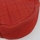 CHANEL Matelasse Chain Shoulder Bag Caviar Skin 2way Red Gold CC Auth ep14575V-12