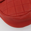 CHANEL Matelasse Chain Shoulder Bag Caviar Skin 2way Red Gold CC Auth ep14575V-13