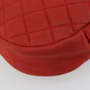 CHANEL Matelasse Chain Shoulder Bag Caviar Skin 2way Red Gold CC Auth ep14575V-15