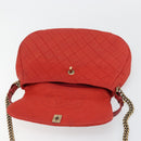 CHANEL Matelasse Chain Shoulder Bag Caviar Skin 2way Red Gold CC Auth ep14575V-17