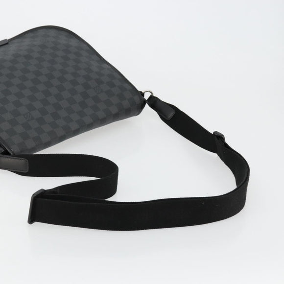 LOUIS VUITTON Damier Graphite Daniel MM Shoulder Bag N58029 LV Auth ep14582