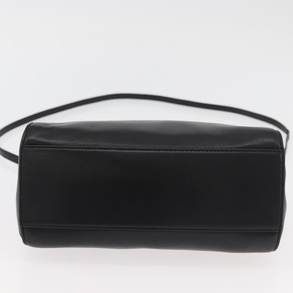 FENDI Monster Peek A Boo XS Hand Bag Leather 2way Black Gold Auth ep14588SAV