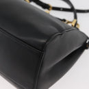 FENDI Monster Peek A Boo XS Hand Bag Leather 2way Black Gold Auth ep14588SAV-16