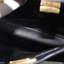 FENDI Monster Peek A Boo XS Hand Bag Leather 2way Black Gold Auth ep14588SAV-10