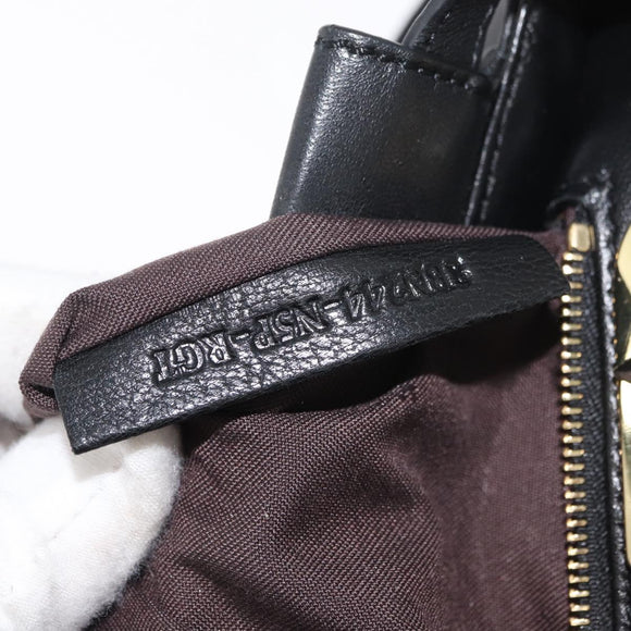 FENDI Monster Peek A Boo XS Hand Bag Leather 2way Black Gold Auth ep14588SAV