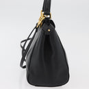FENDI Monster Peek A Boo XS Hand Bag Leather 2way Black Gold Auth ep14588SAV-3