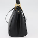 FENDI Monster Peek A Boo XS Hand Bag Leather 2way Black Gold Auth ep14588SAV-4