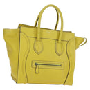 CELINE Luggage Mini Shopper Hand Bag Leather Yellow Auth ep14591V-1