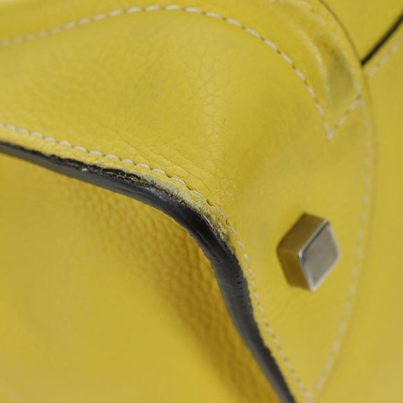 CELINE Luggage Mini Shopper Hand Bag Leather Yellow Auth ep14591V