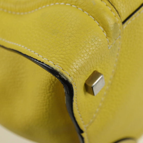 CELINE Luggage Mini Shopper Hand Bag Leather Yellow Auth ep14591V