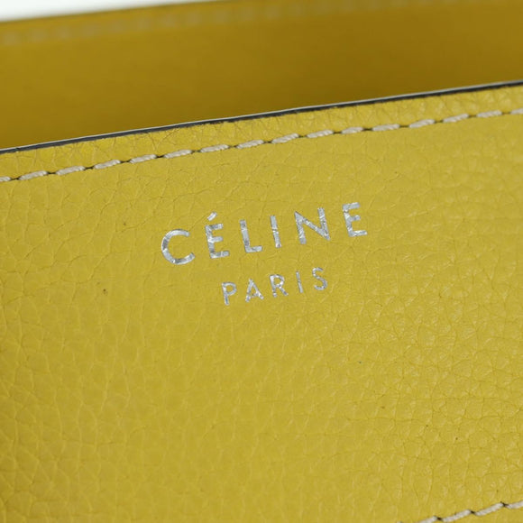 CELINE Luggage Mini Shopper Hand Bag Leather Yellow Auth ep14591V