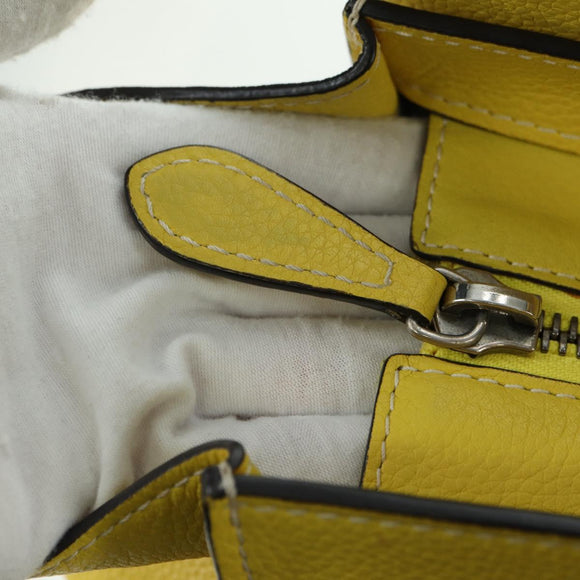 CELINE Luggage Mini Shopper Hand Bag Leather Yellow Auth ep14591V
