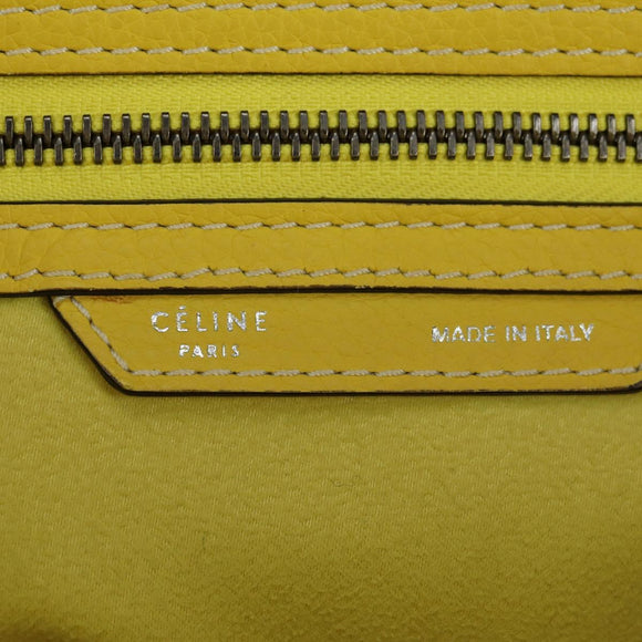 CELINE Luggage Mini Shopper Hand Bag Leather Yellow Auth ep14591V