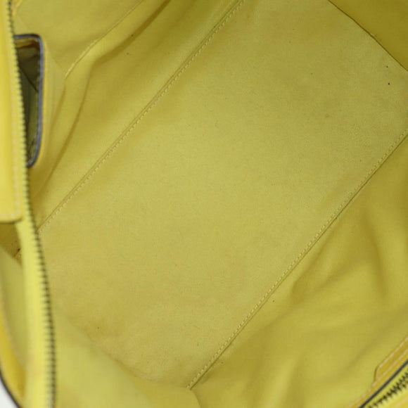 CELINE Luggage Mini Shopper Hand Bag Leather Yellow Auth ep14591V
