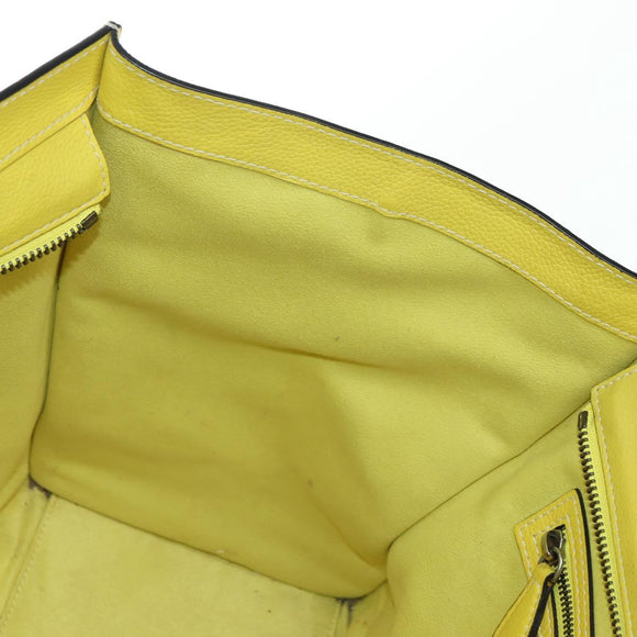 CELINE Luggage Mini Shopper Hand Bag Leather Yellow Auth ep14591V