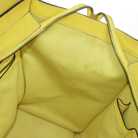 CELINE Luggage Mini Shopper Hand Bag Leather Yellow Auth ep14591V