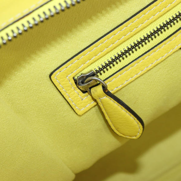 CELINE Luggage Mini Shopper Hand Bag Leather Yellow Auth ep14591V
