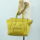 CELINE Luggage Mini Shopper Hand Bag Leather Yellow Auth ep14591V-27
