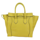 CELINE Luggage Mini Shopper Hand Bag Leather Yellow Auth ep14591V-3