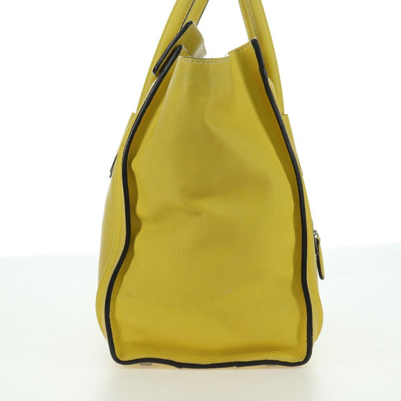 CELINE Luggage Mini Shopper Hand Bag Leather Yellow Auth ep14591V