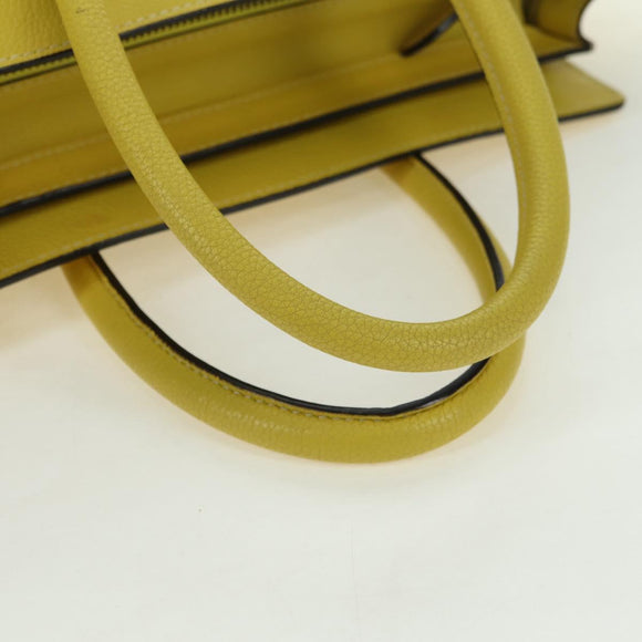 CELINE Luggage Mini Shopper Hand Bag Leather Yellow Auth ep14591V