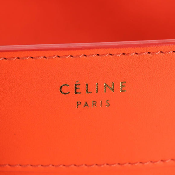 CELINE Luggage Mini Shopper Hand Bag Leather Orange Gold Auth ep14592V
