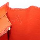 CELINE Luggage Mini Shopper Hand Bag Leather Orange Gold Auth ep14592V-20