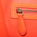 CELINE Luggage Mini Shopper Hand Bag Leather Orange Gold Auth ep14592V-21