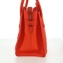 CELINE Luggage Mini Shopper Hand Bag Leather Orange Gold Auth ep14592V-4