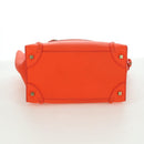 CELINE Luggage Mini Shopper Hand Bag Leather Orange Gold Auth ep14592V-9