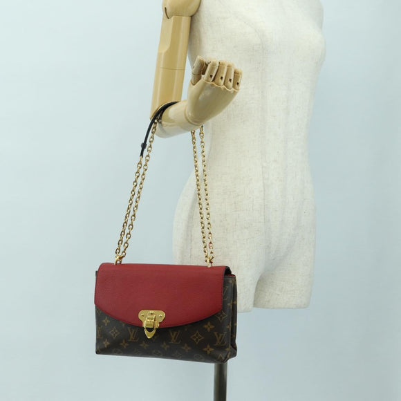 LOUIS VUITTON Monogram Sun Placide Shoulder Bag Red M43713 LV Auth ep14595V