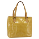 LOUIS VUITTON Monogram Vernis Houston Hand Bag Beige M91004 LV Auth ep14601-1