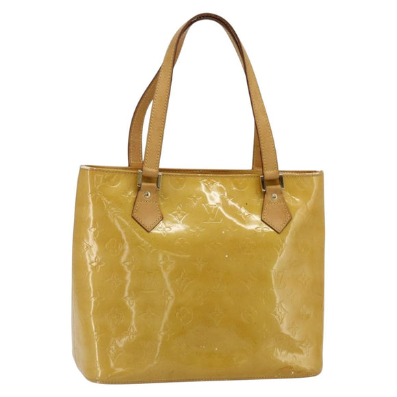 LOUIS VUITTON Monogram Vernis Houston Hand Bag Beige M91004 LV Auth ep14601