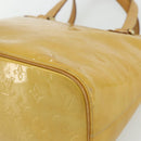 LOUIS VUITTON Monogram Vernis Houston Hand Bag Beige M91004 LV Auth ep14601-10