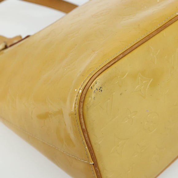 LOUIS VUITTON Monogram Vernis Houston Hand Bag Beige M91004 LV Auth ep14601