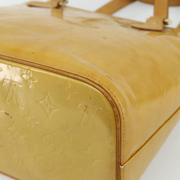 LOUIS VUITTON Monogram Vernis Houston Hand Bag Beige M91004 LV Auth ep14601