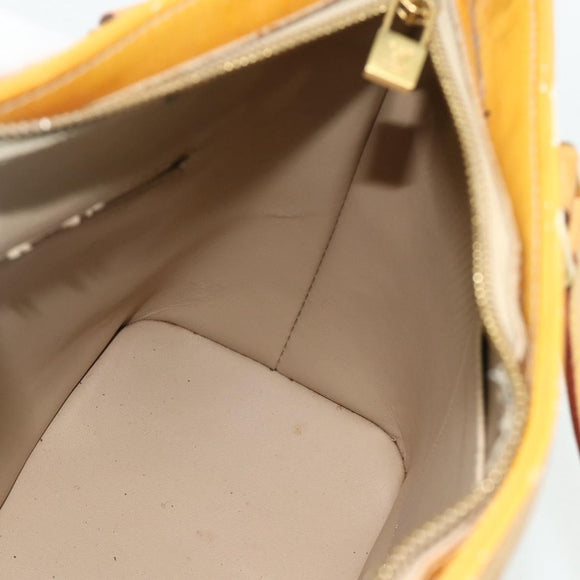 LOUIS VUITTON Monogram Vernis Houston Hand Bag Beige M91004 LV Auth ep14601