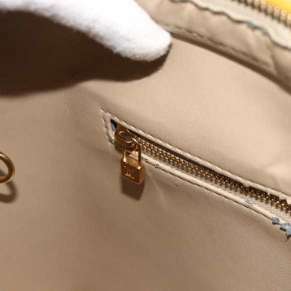 LOUIS VUITTON Monogram Vernis Houston Hand Bag Beige M91004 LV Auth ep14601