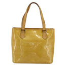 LOUIS VUITTON Monogram Vernis Houston Hand Bag Beige M91004 LV Auth ep14601-2