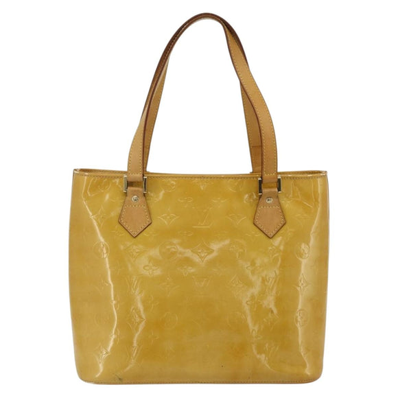 LOUIS VUITTON Monogram Vernis Houston Hand Bag Beige M91004 LV Auth ep14601