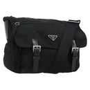PRADA Shoulder Bag Nylon Black Silver Auth ep14604-1