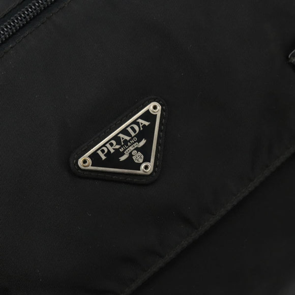 PRADA Shoulder Bag Nylon Black Silver Auth ep14604