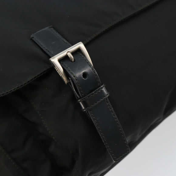 PRADA Shoulder Bag Nylon Black Silver Auth ep14604