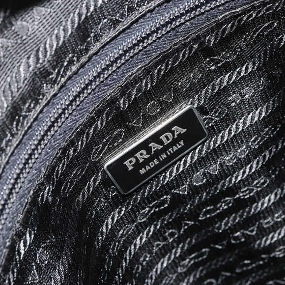 PRADA Shoulder Bag Nylon Black Silver Auth ep14604