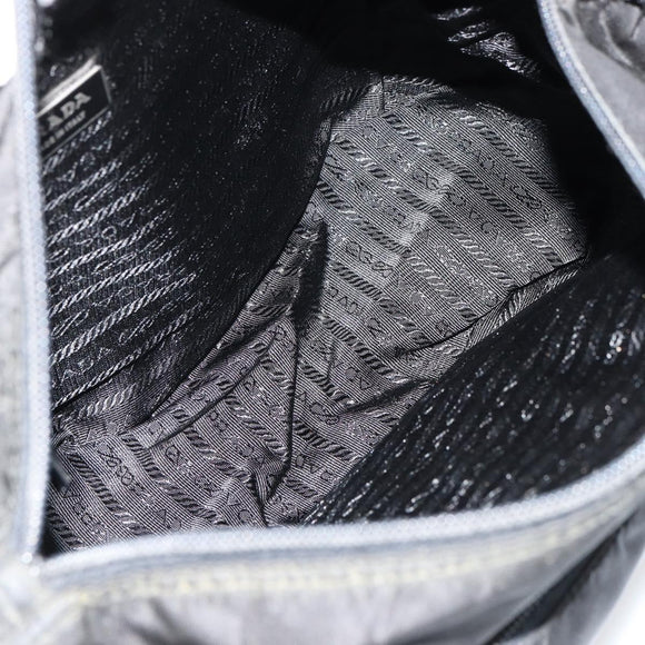 PRADA Shoulder Bag Nylon Black Silver Auth ep14604