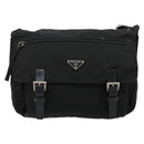 PRADA Shoulder Bag Nylon Black Silver Auth ep14604-2