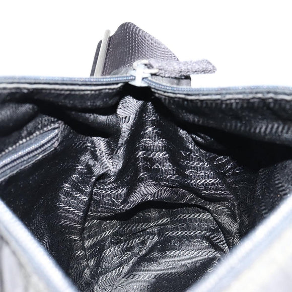 PRADA Shoulder Bag Nylon Black Silver Auth ep14604
